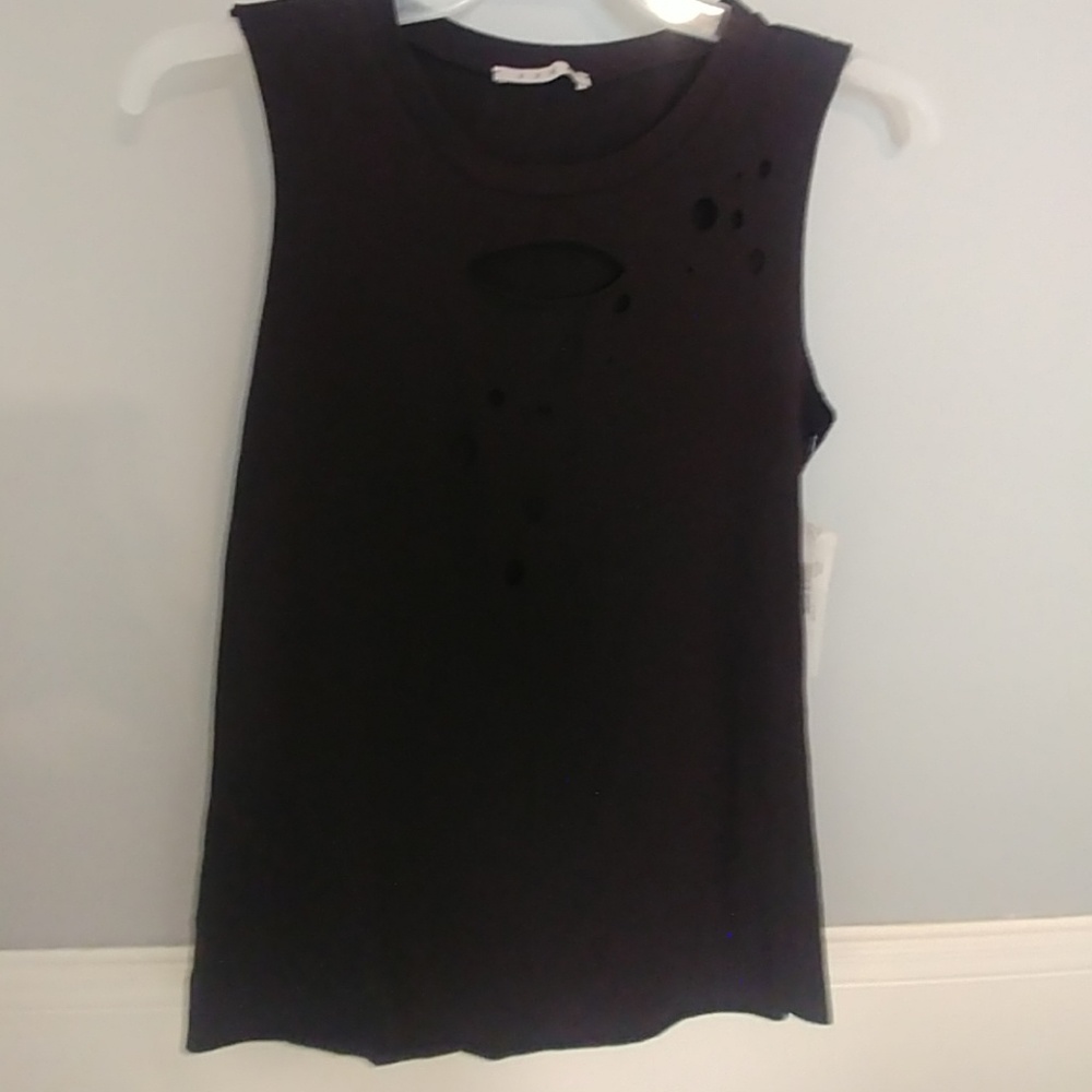 NWT Ezra distressed ripped shirt